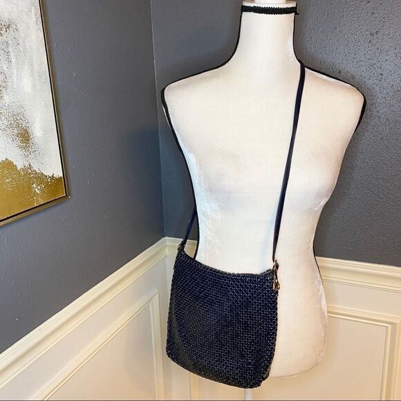 Whiting and Davis cross body alumesh purse - Picture 1 of 9